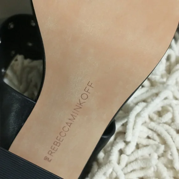 Rebecca Minkoff Black Leather Sandals - Picture 6 of 12